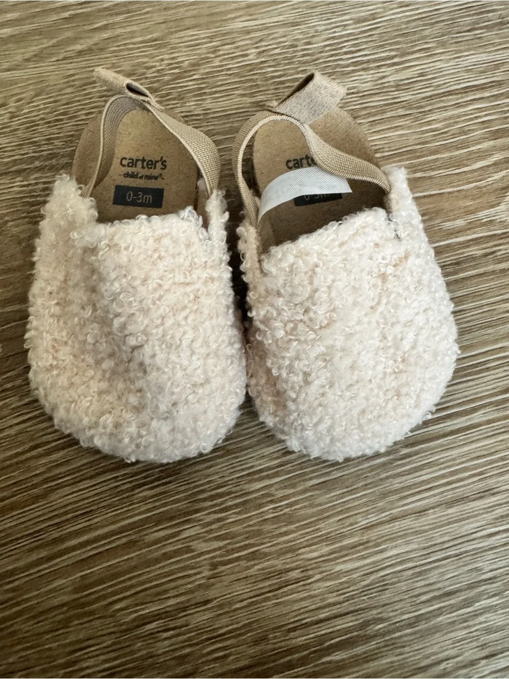 Carter's Creamy Pink Sherpa Baby Booties